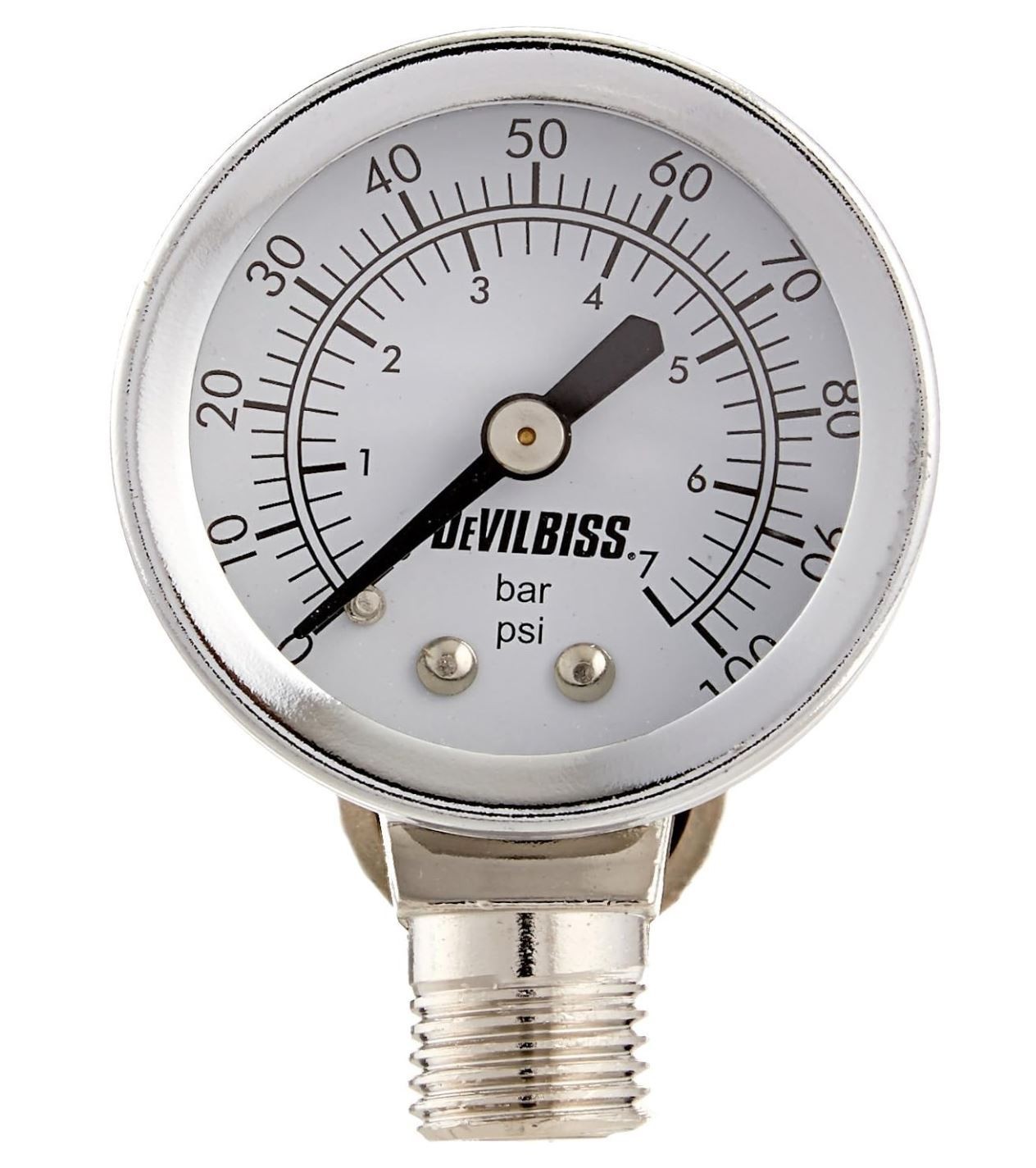 DeVilbiss 1/4" HAV-512 Swivel Air Adjusting Valve with Chrome Gauge - 100 PSI