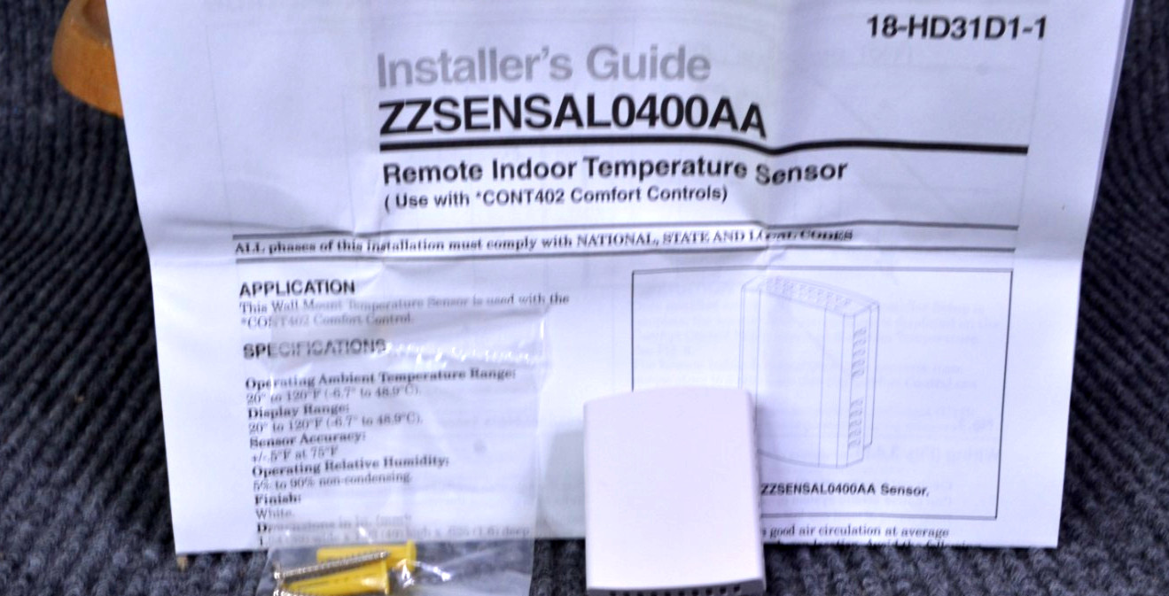 Trane Indoor Temperature Sensor  SEN01337 SEN-1337 ZZSENSAL0400AA