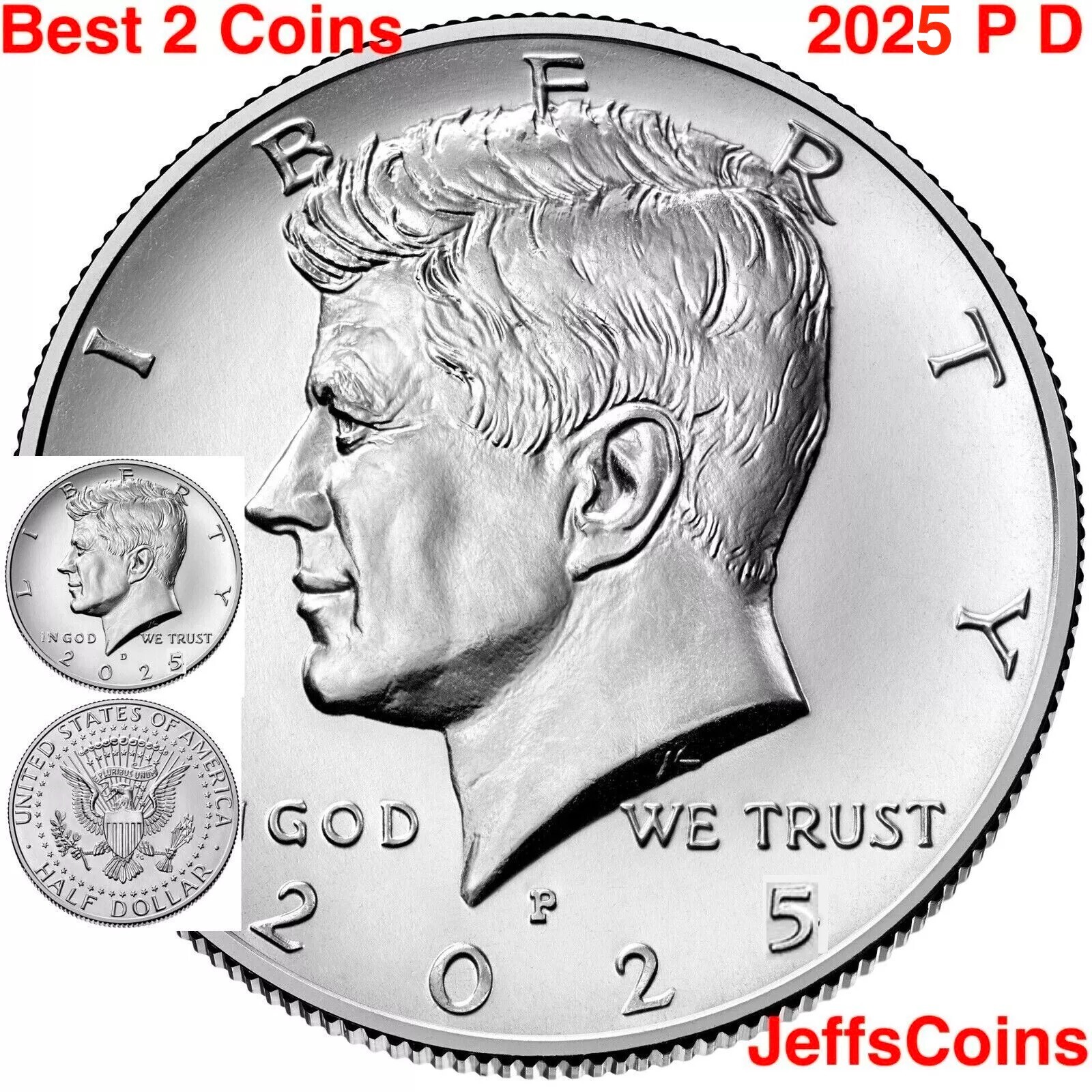 2025 P&D Kennedy Half Dollars Kenedy PD MINT ROLL Clad 50¢ 2 BEST Coins