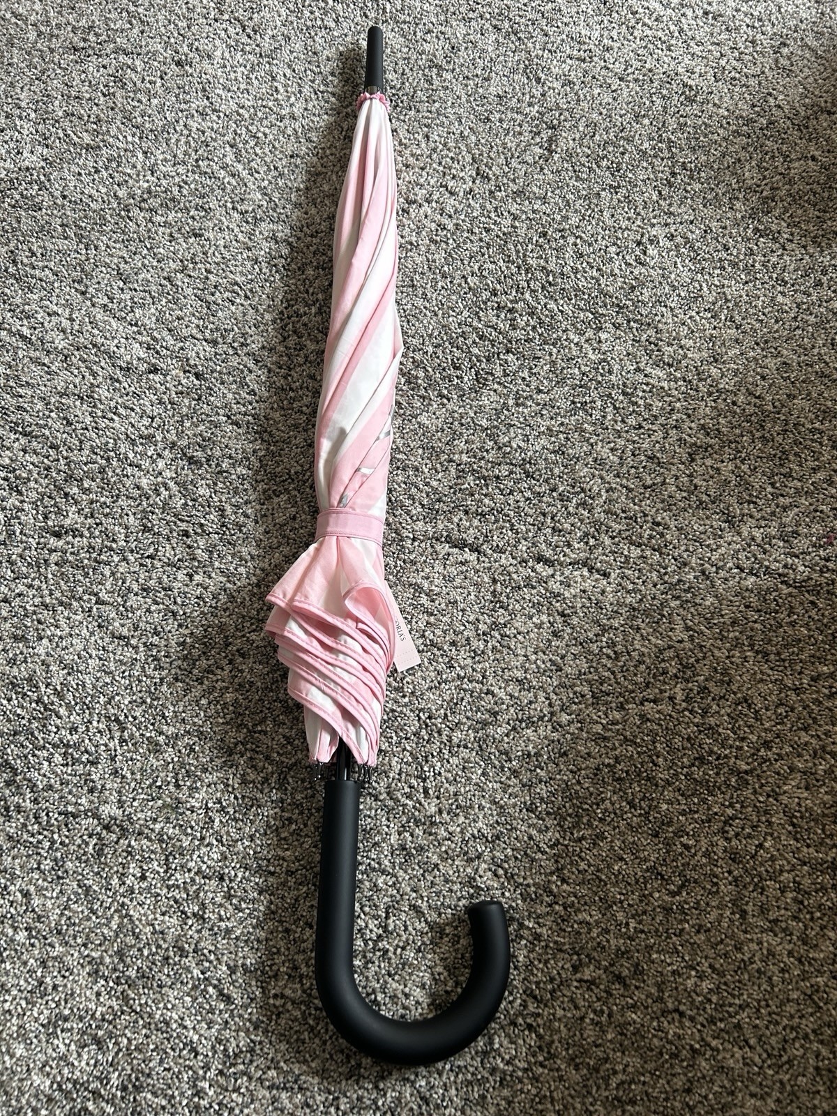 Victoria's Secret Pink White Striped Women's Umbrella Standard Classic One Size