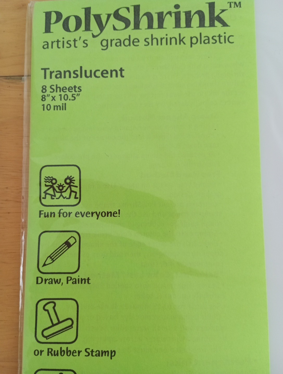Polyshrink Translucent Shrink Plastic 8 Sheets Funstamps Black Shrink Plastic X4