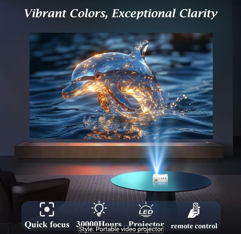 High-definition Mini Projector, "Wired Screen Mirroring For Mobile Phones".