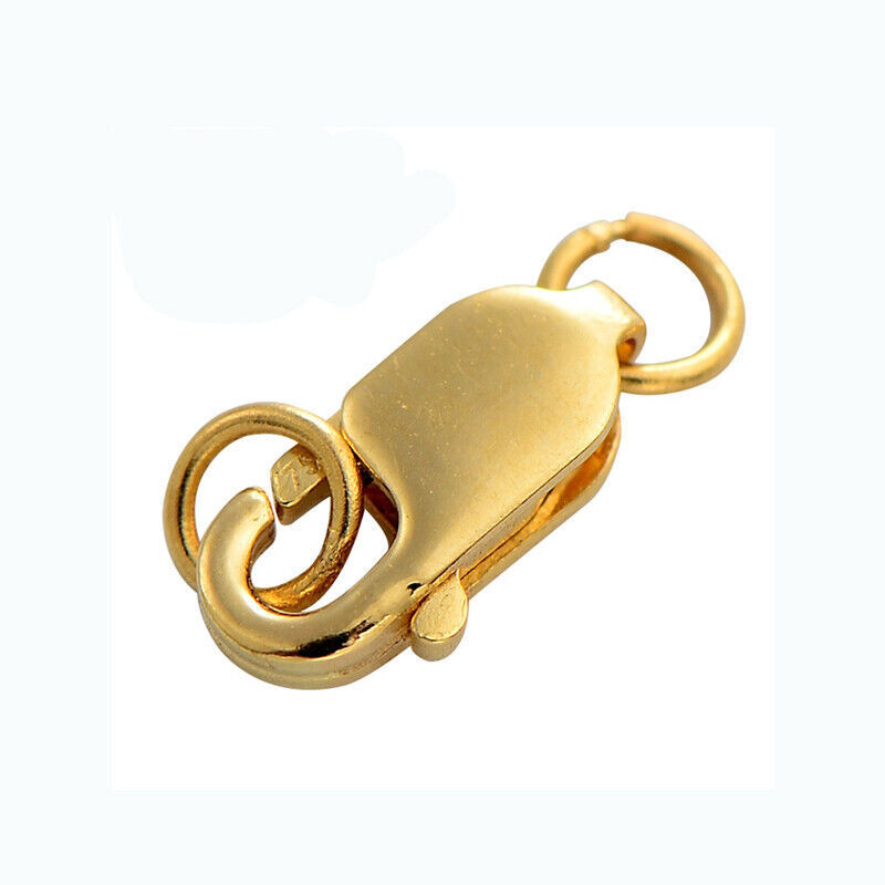 Real Pure 18K Yellow Gold AU750 Lobster Claw Hook Spring Hook DIY For Necklace