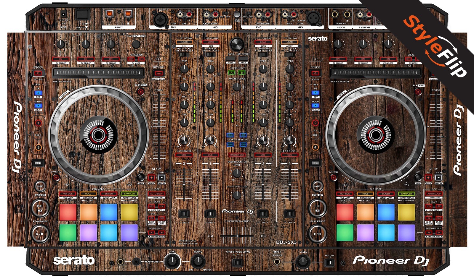Pioneer DDJ-SX3 Skin | Wood Design #3  | StyleFlip Skins