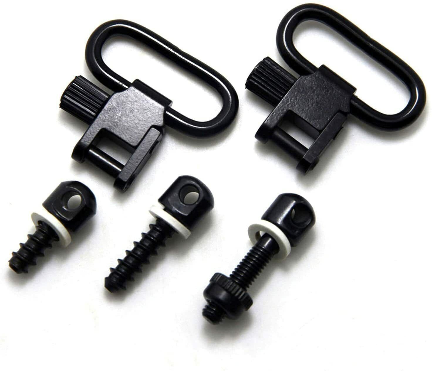 1.25'' Rifles Sling Swivels and 3 Pcs Swivels Wood Screw Studs Mount Detachable