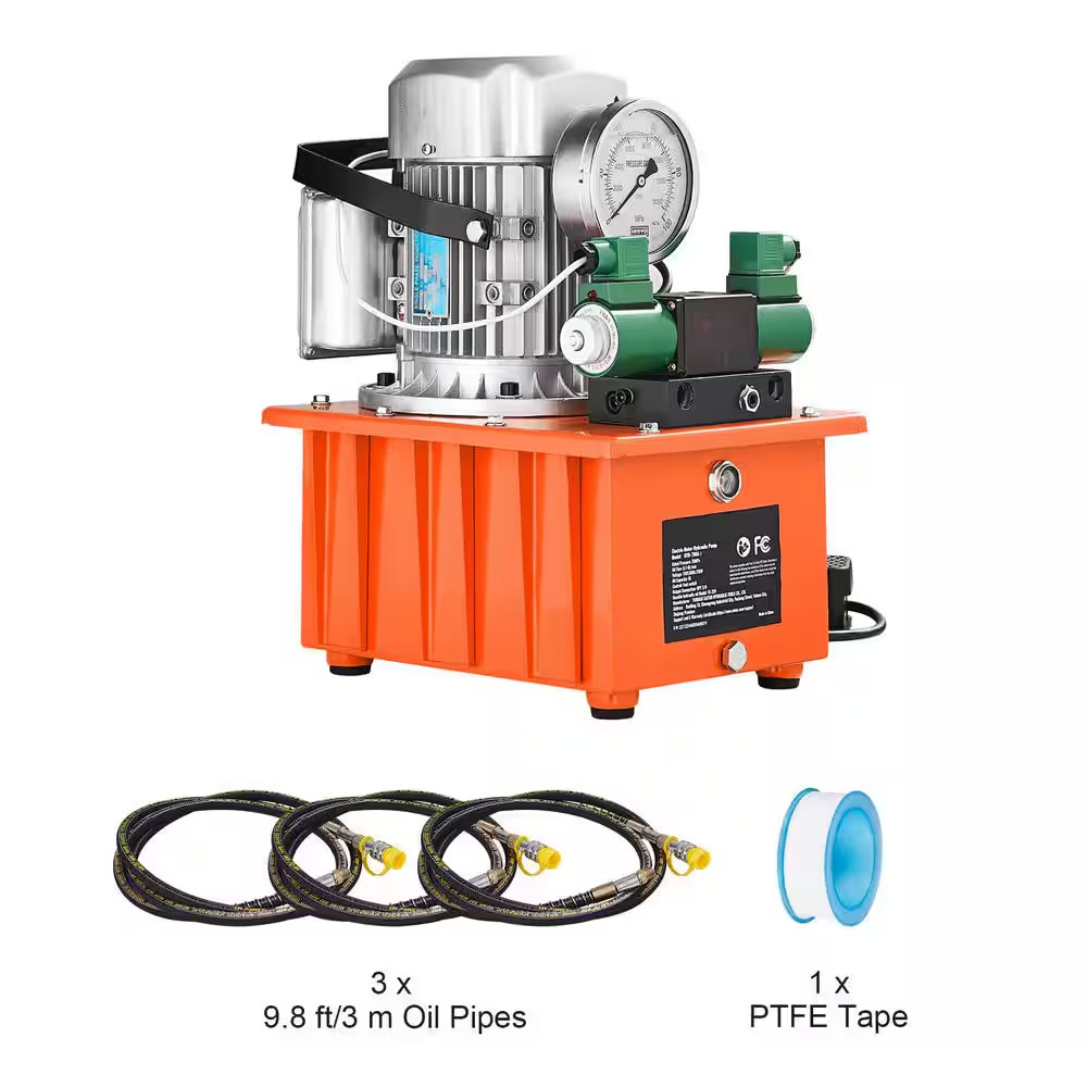 Electric Hydraulic Pump 10000PSI 750-Watt Double Acting Solenoid Valve with Peda