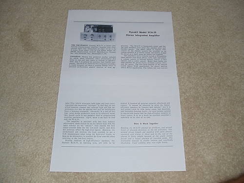 Dynaco Dynakit Tube SCA-35 Amp Review, 2 pgs, 1964