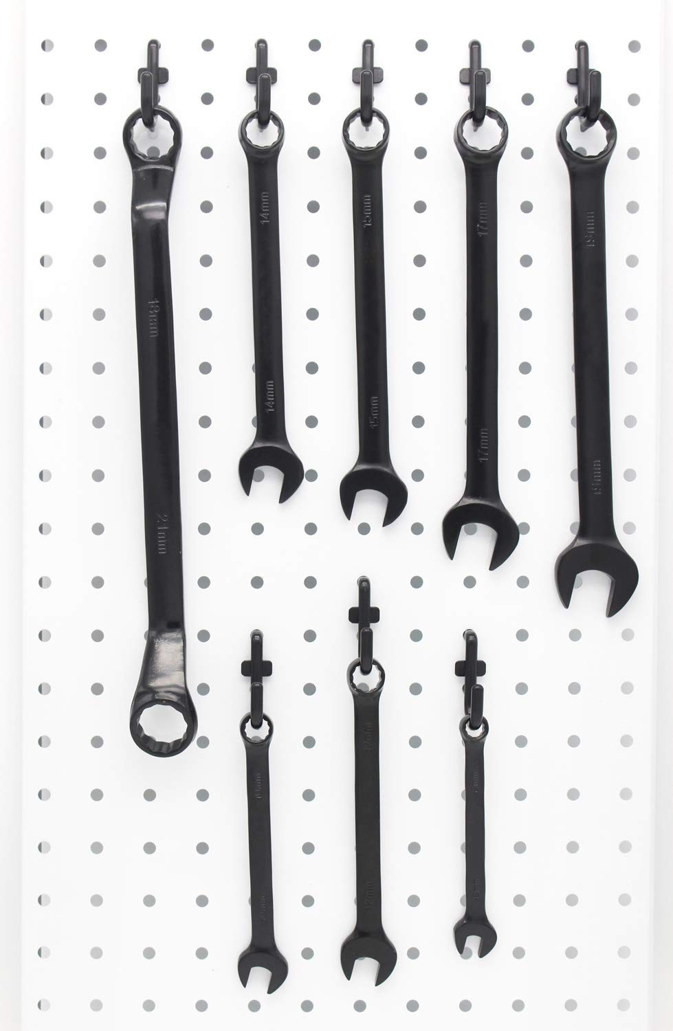 200 PK Pegboard J-Hook Assortment Black Peg Hooks for Tool Organization