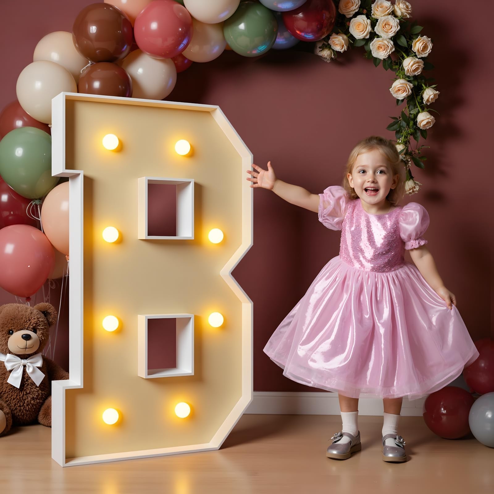 imprsv Marquee Letter B, 3FT Block Craft Kit for Party Decorations, Large Lig...