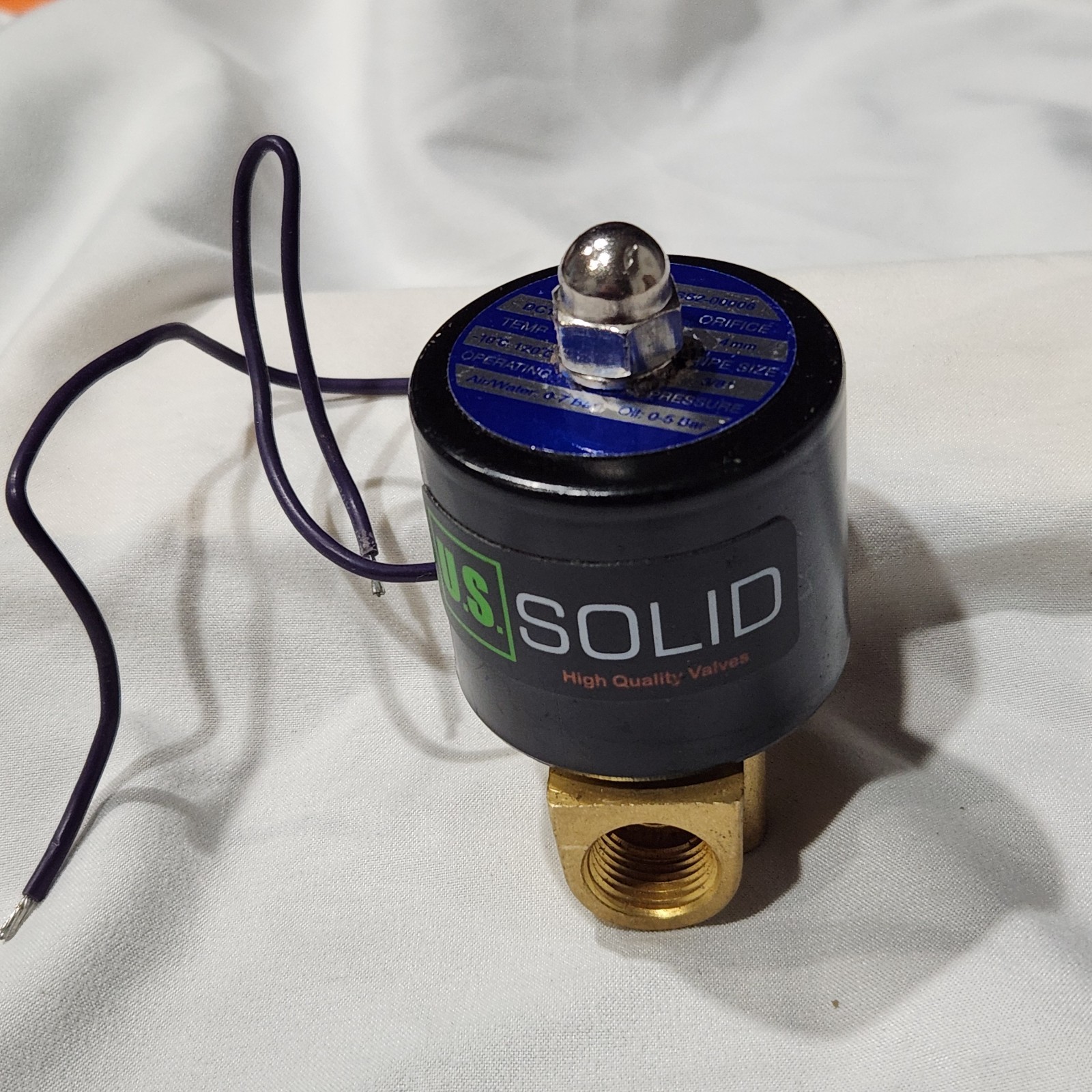 12V DC Electric Solenoid Valve 3/8" U.S. Solid Brass New 015