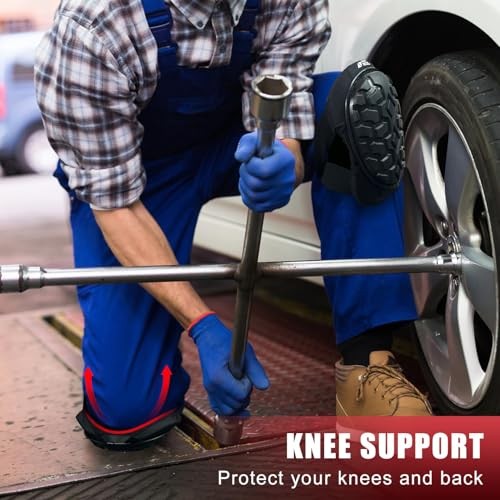 Professional Knee Pads for Work Construction with Heavy Duty Cap Foam Black