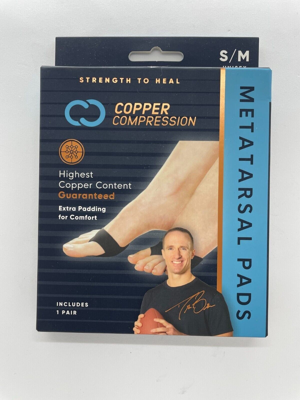 COPPER COMPRESSION 1-PAIR METATARSAL PADS S/M