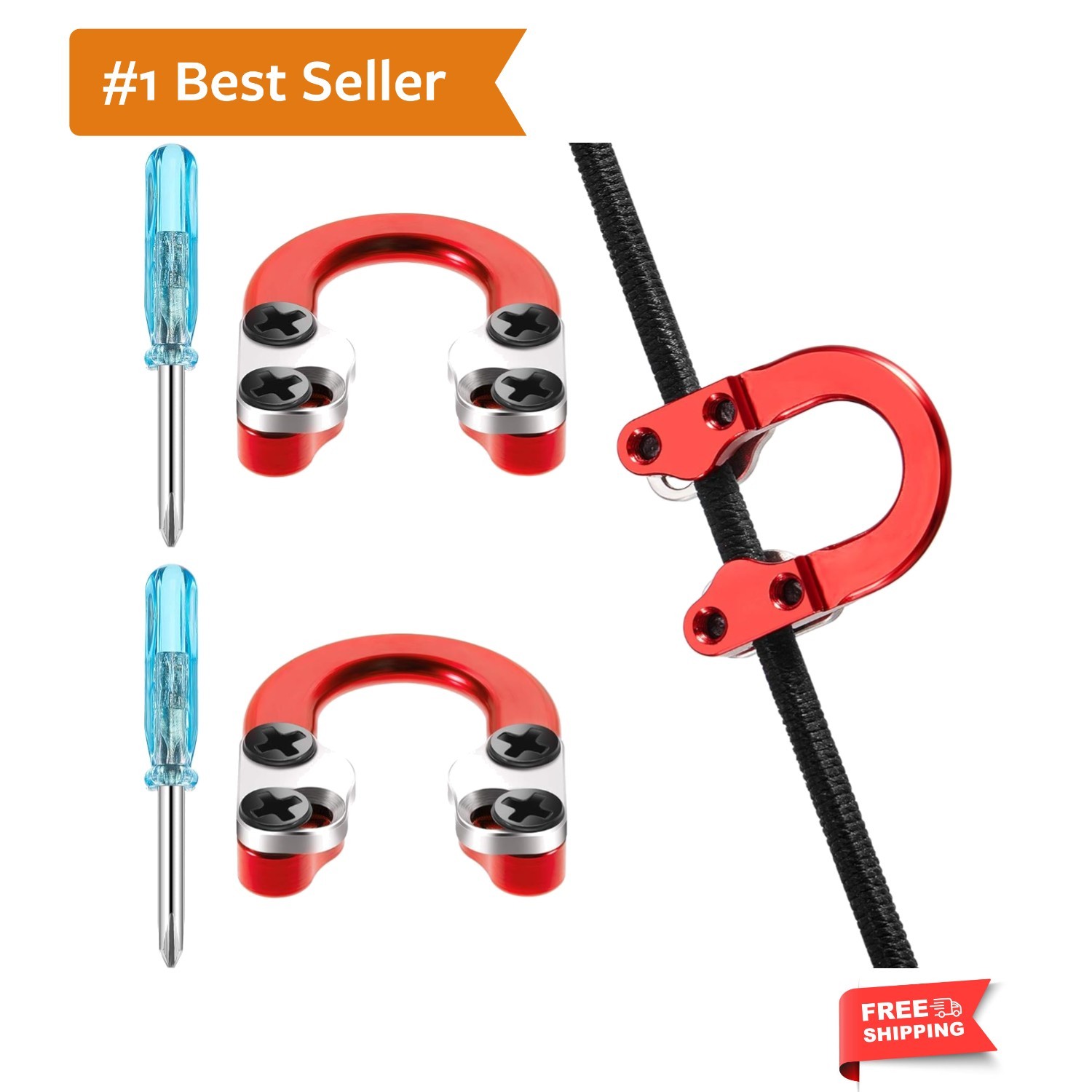 2 Sets Archery D Loop Compound Bow Metal U Nock D Ring Buckle Release Nocking...