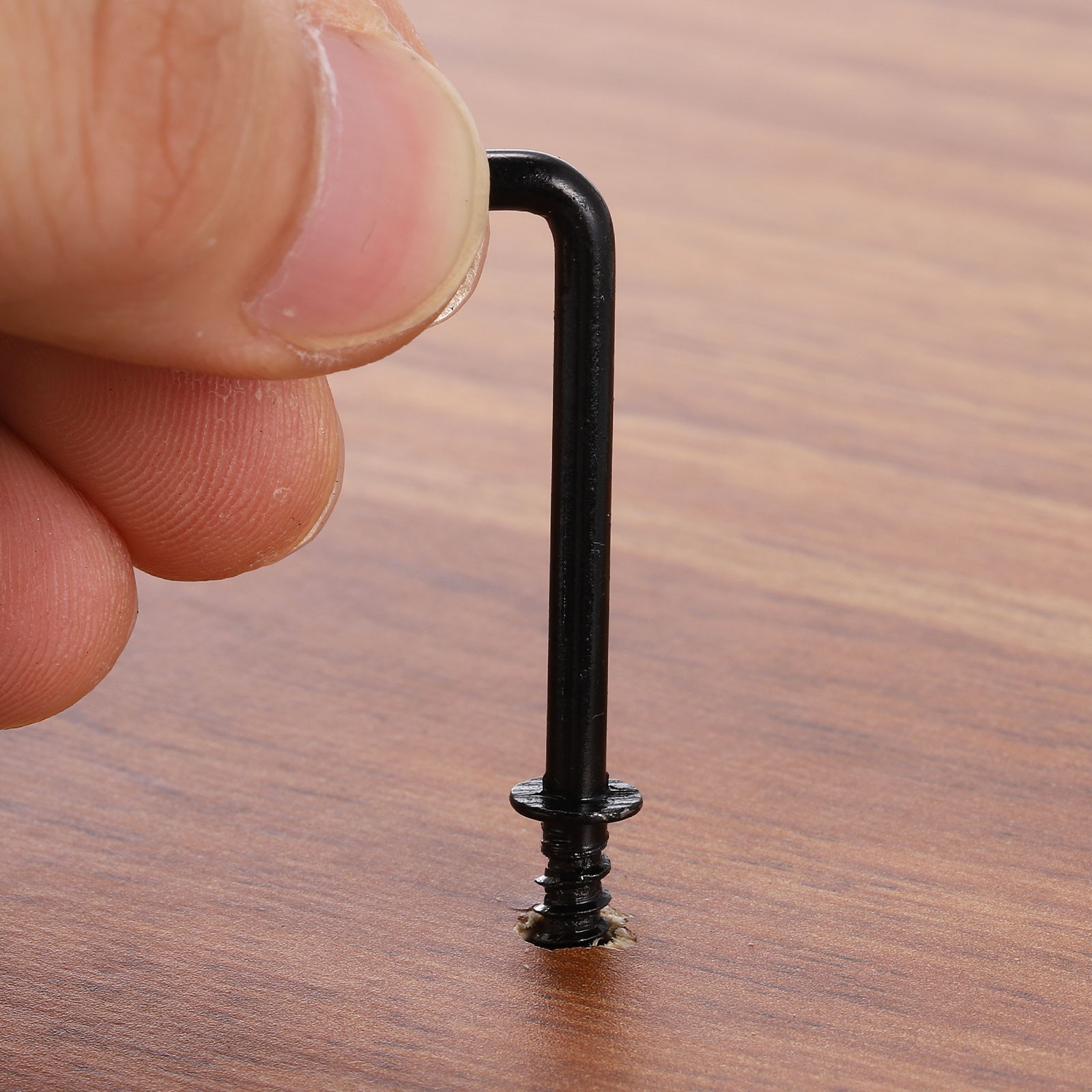50 Pcs L Shape Hooks, 1 Inch Right Angle Screw Hooks for Hanging, Black
