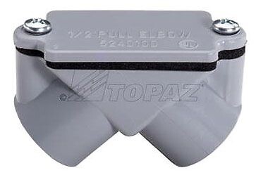 TOPAZ 1091, Conduit Pull Elbow, 1/2", PVC, 90D Conduit Pull Elbow, 1pc