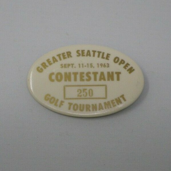 1963 Greater Seattle Open Contestant Badge Golf Tournament Pinback Button #250