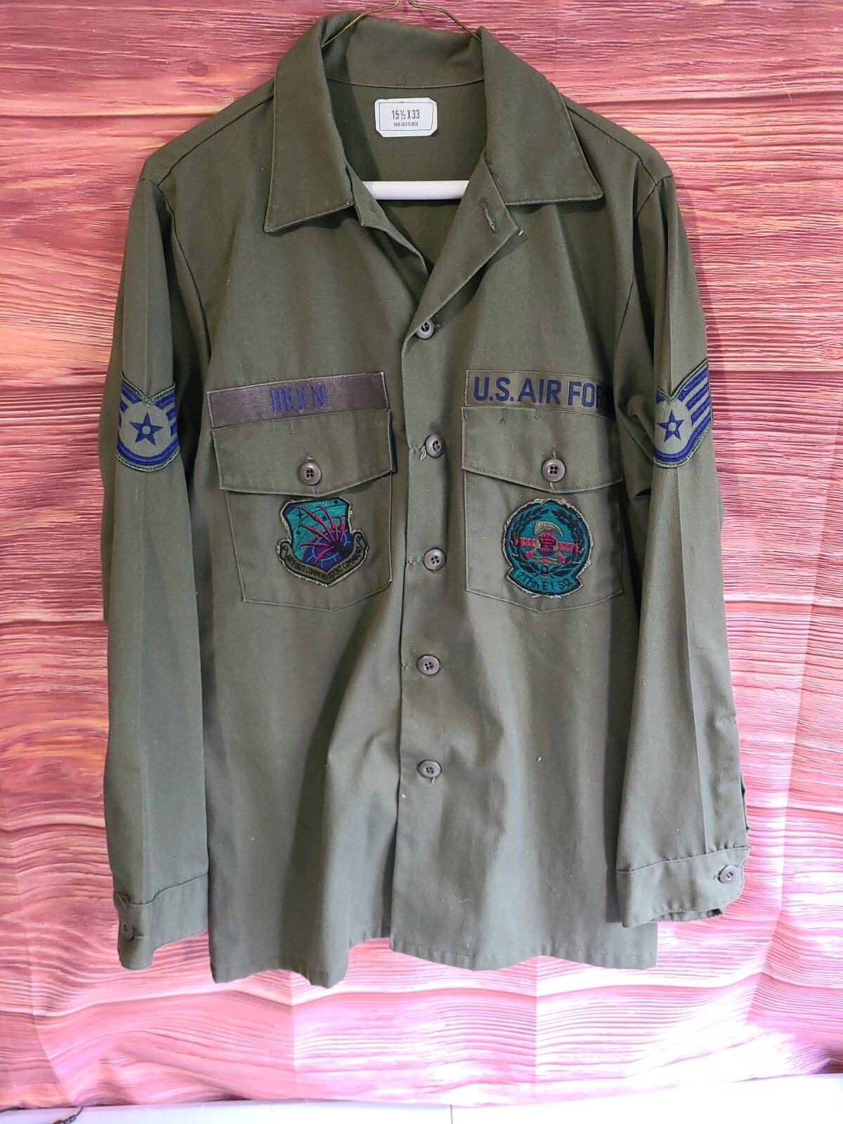 217th Engineering Installation Squadron US AIR FORCE USAF OG-507 SHIRT 1985