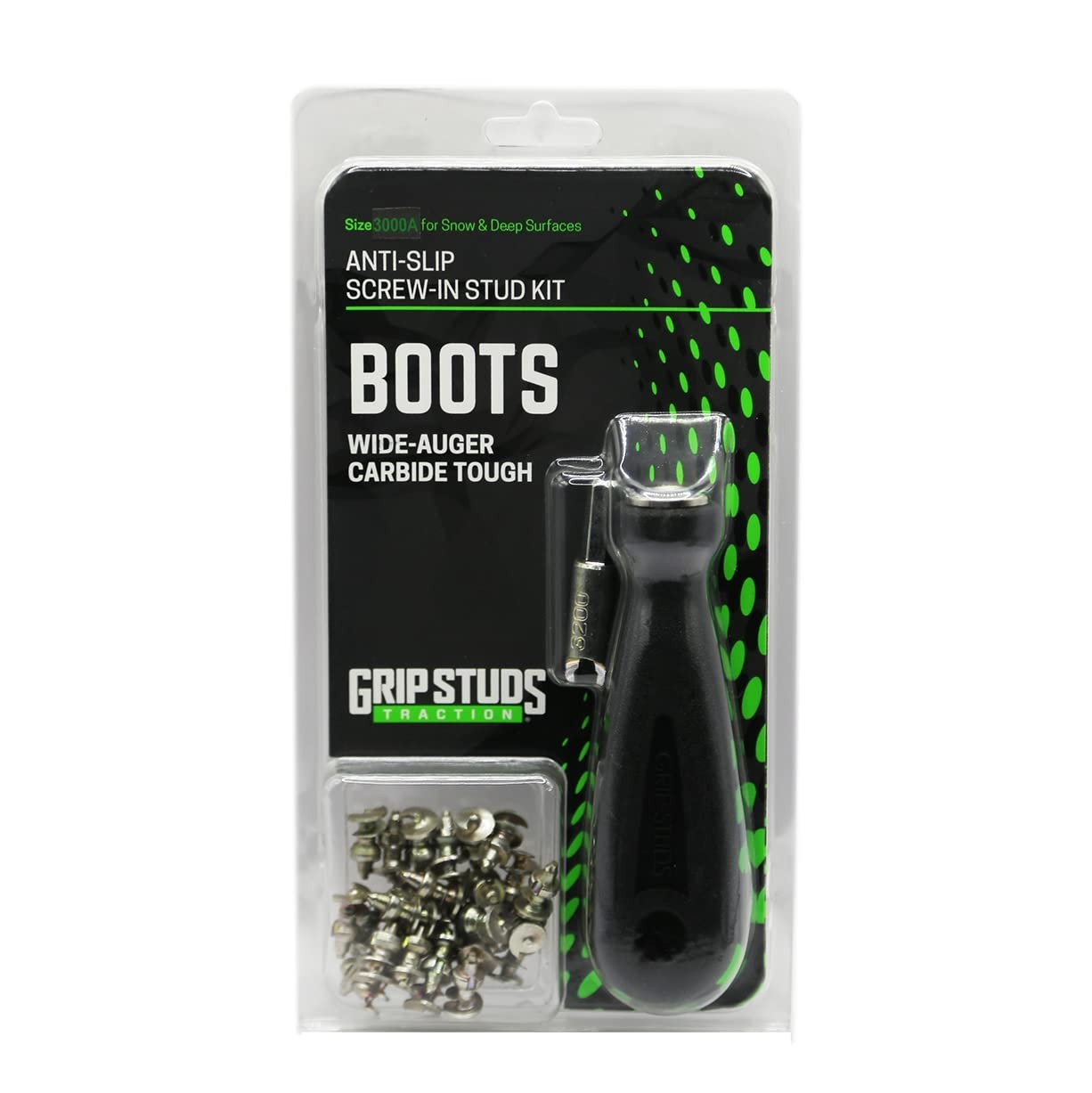 3000A Wading Boot Studs - 28 Pack Tungsten Carbide Traction Spikes with Tool