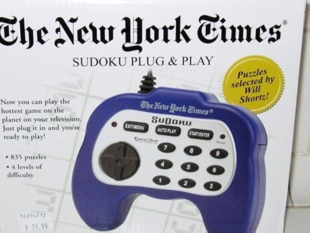New York Times plug & play electronic handheld SUDOKU Excalibur Electronics NY90