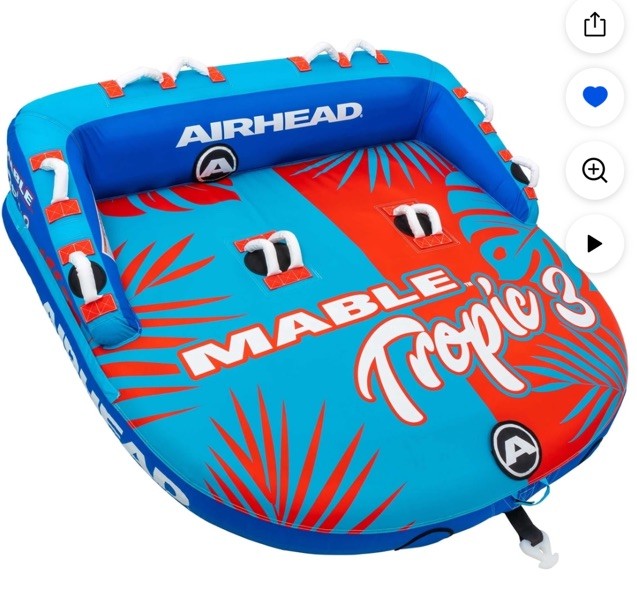 AIRHEAD Mable Tropic 1-3 Person Rider Tube -Double Stitched Full Nylon Cover-NEW