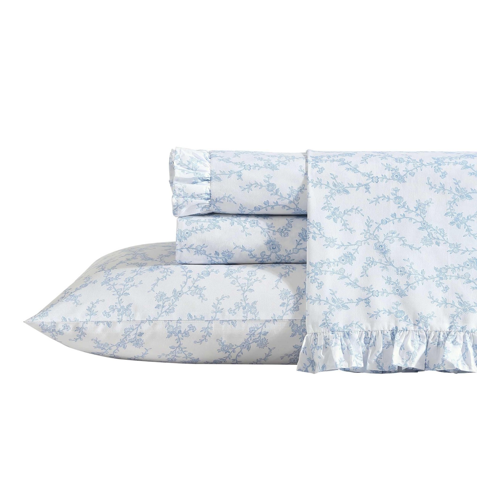 – Twin Size Sheet Set, Crisp & Lightweight Cotton Percale Bedding with Fitted...