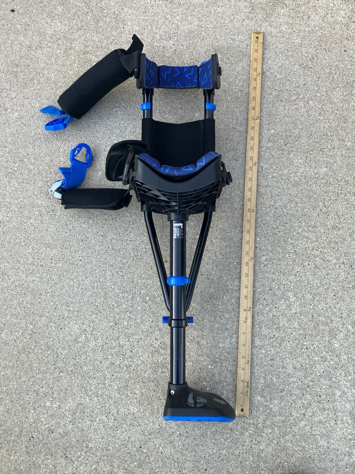 iWALK 3.0 Hands-Free Crutch Adjustable Height Knee Pad Lightweight Black Blue