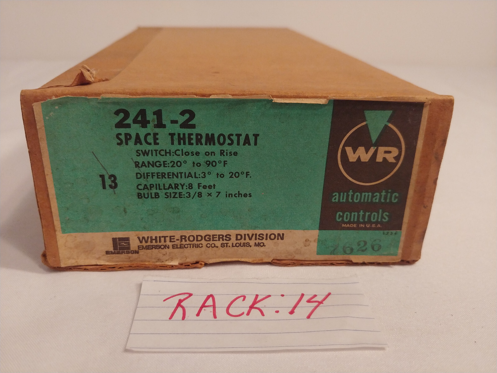 WHITE RODGERS 241-2 2412 Space Thermostat NOS
