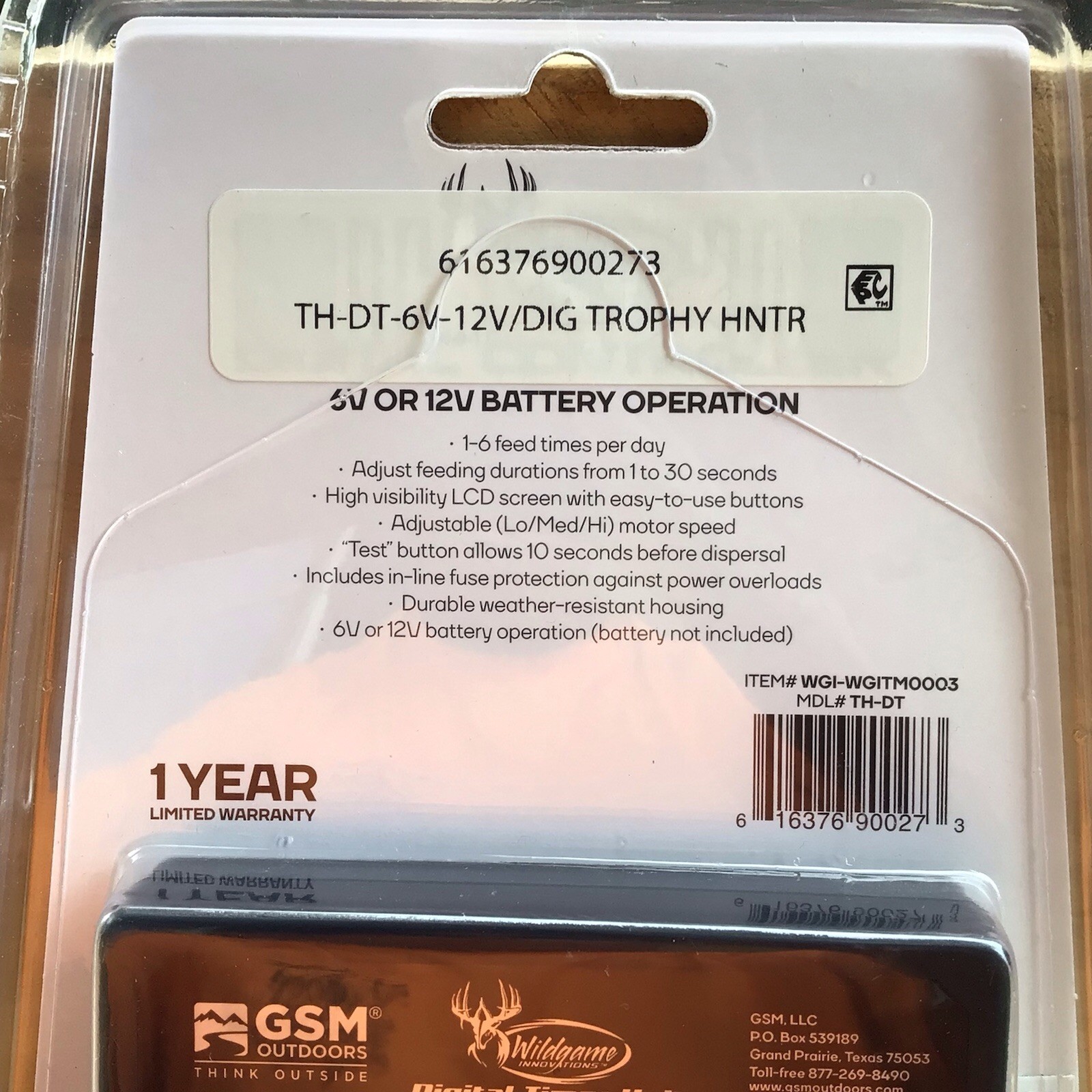 New Wildgame Innovations 6V or 12V Digital Timer Controller TH-DT Game Feeder -B