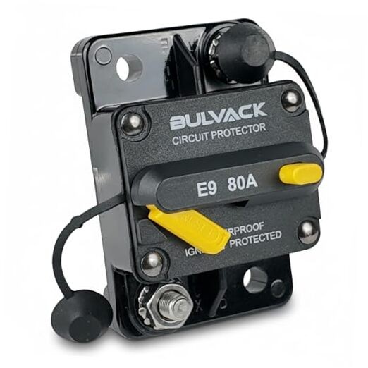 E9 1/4" Studs 80 Amp Manual Reset Circuit Breaker for Marine Boat Trolling 80A