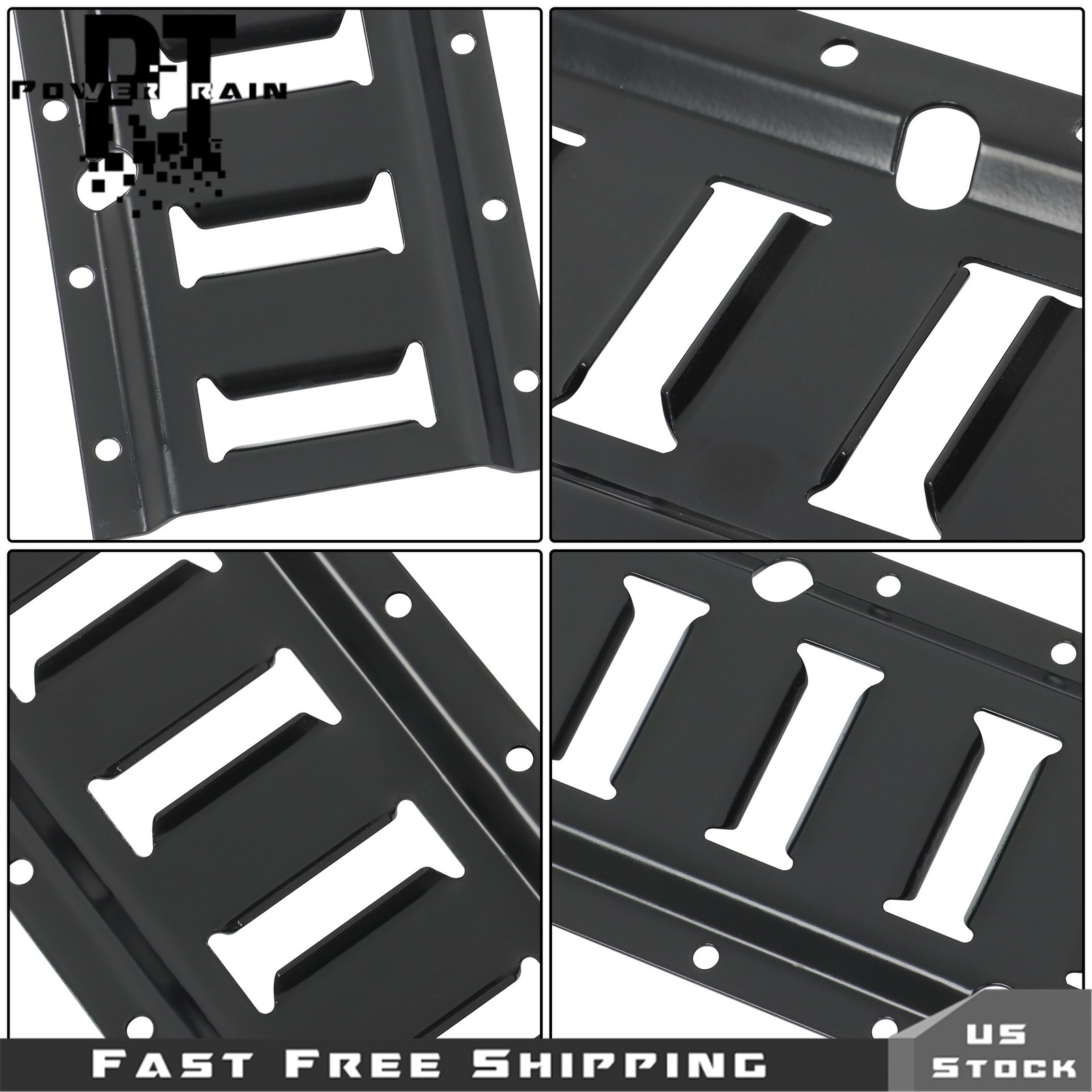 6 Pack 4' E Track Tie Down Rail Galvanized Steel Rail Powder-Coat Black