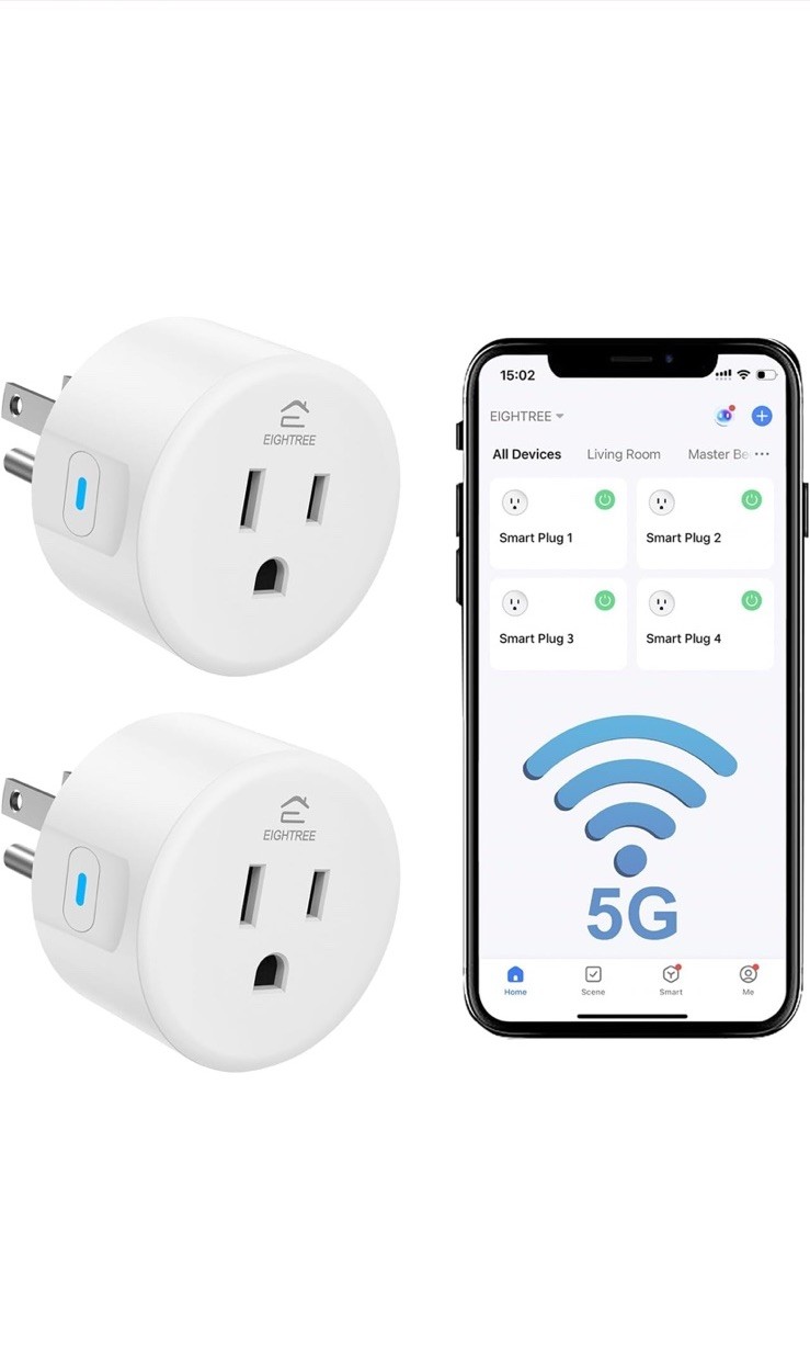 2-Pack Smart Plug WiFi, APP ControlWorks with Alexa & Google Home Timer White 5G