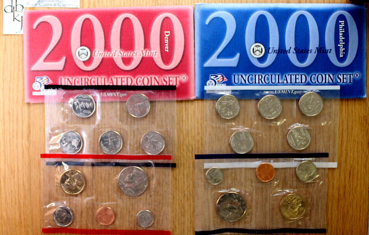 2000 U.S. Mint Set - Uncirculated Coins - 20-Coin Set - P & D