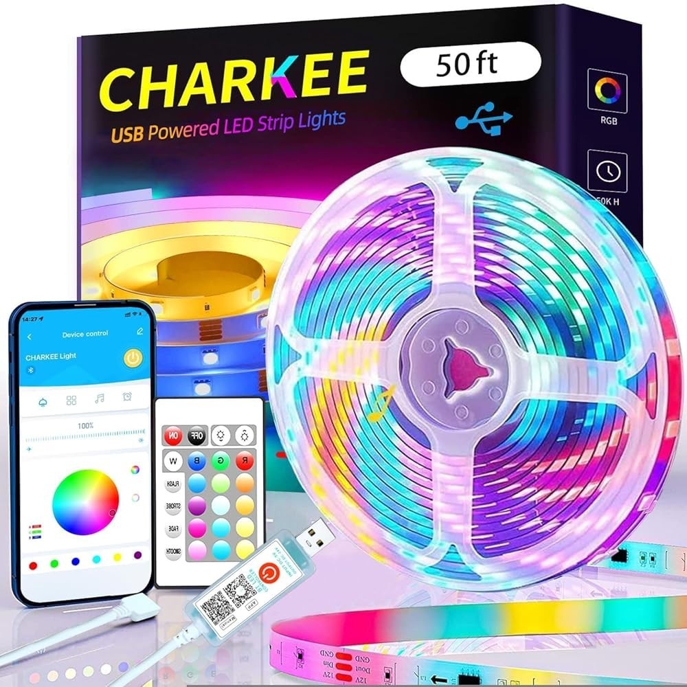5V USB LED Strip Lights, 24keys Light with App Remote Control, RGB LED Lights