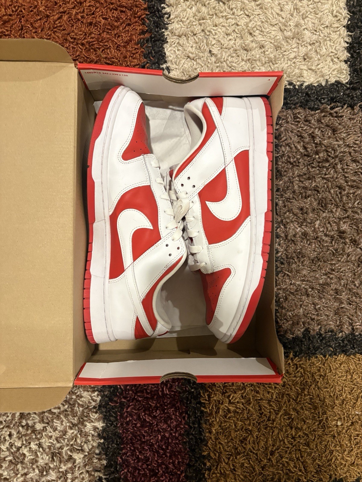 Nike Men’s Athletic Sneakers Low Top Lace-Up Red/White Colorblock