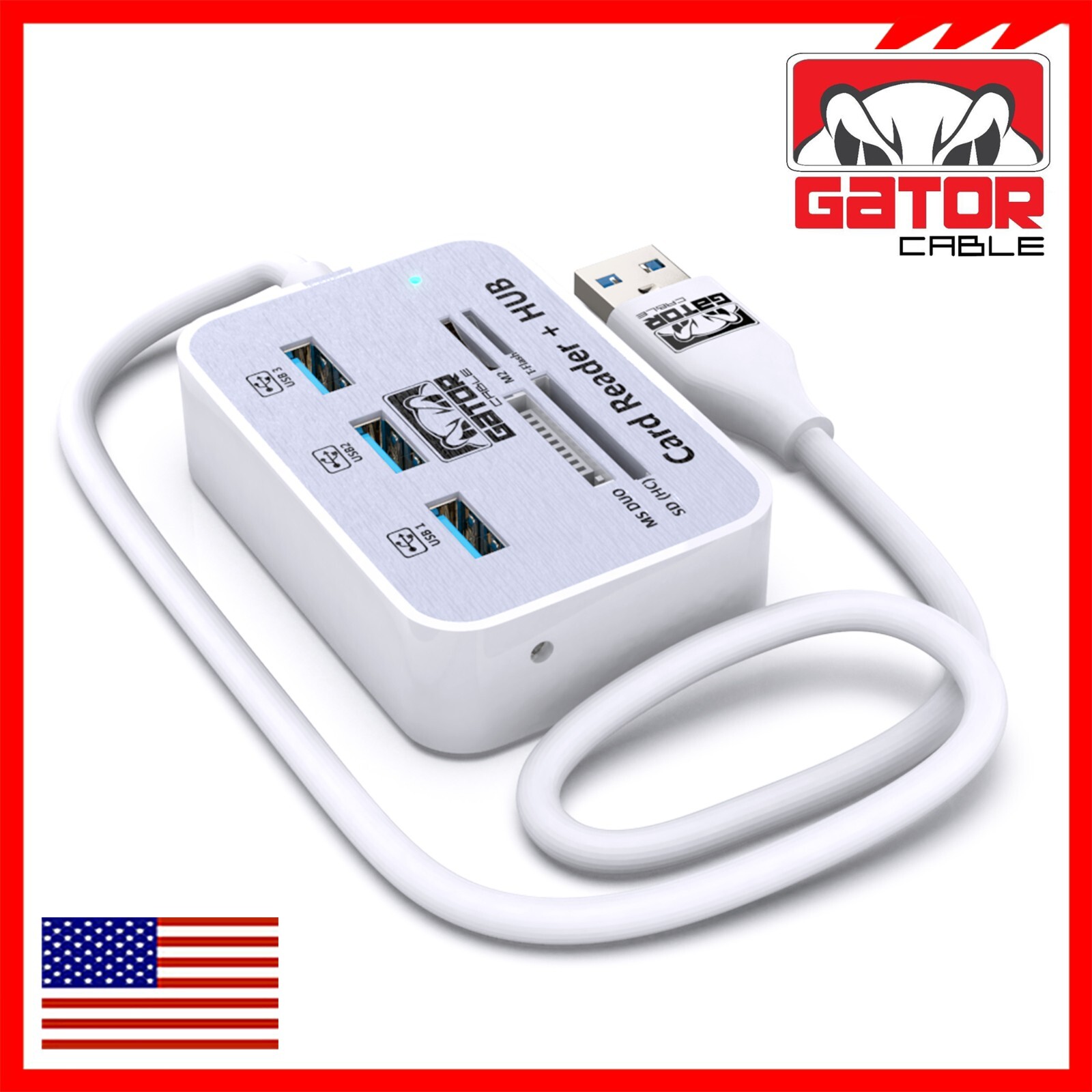 USB 3.0 Multi Card Reader Hub MS M2 Micro SD TF Memory Card Adapter 3 USB Port