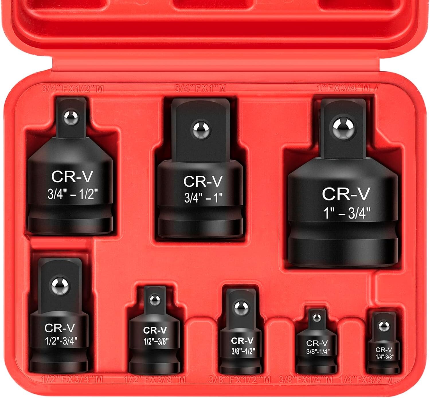 8PCS 3/8" to 1/4" 1/2 inch Drive Ratchet SOCKET ADAPTER REDUCER Air Impact Sets