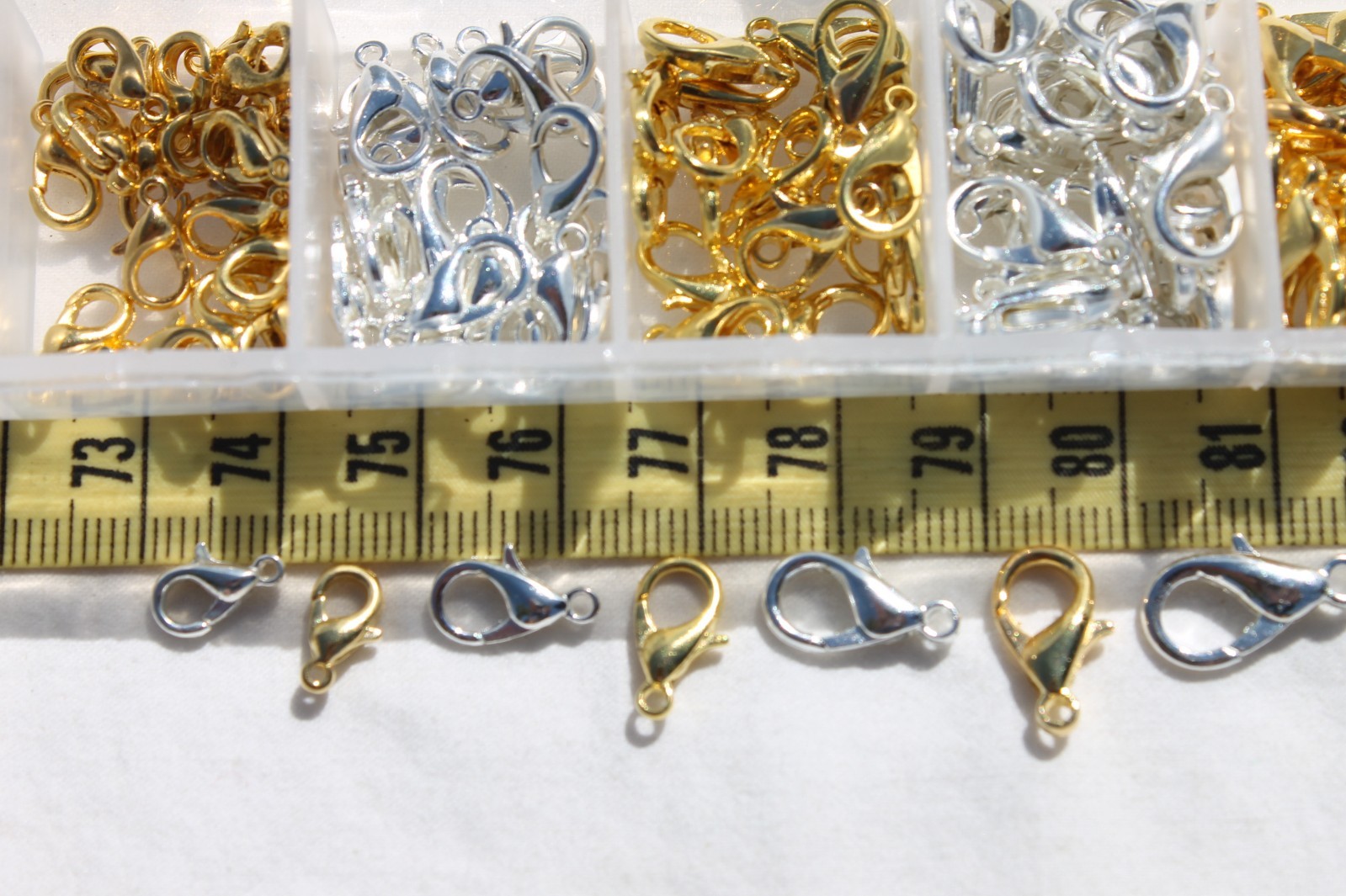 1 Box 140PCS 2 Color Zinc Alloy Lobster Claw Clasps, Mixed Color Jewelry Finding