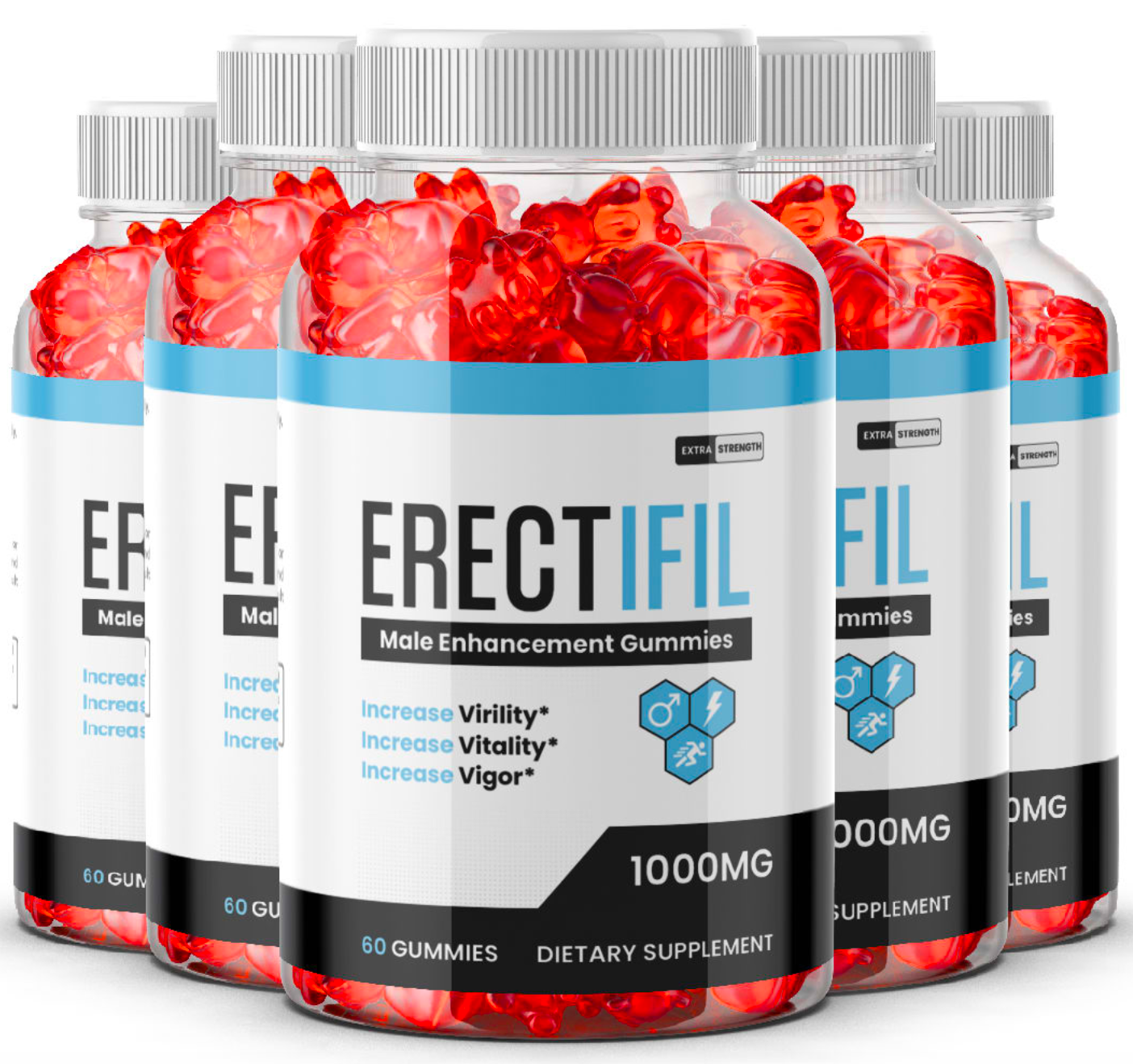 (5 BOTTLE) Erectifil Gummies - Male Virility with Maximum Strength - 300 Gummies