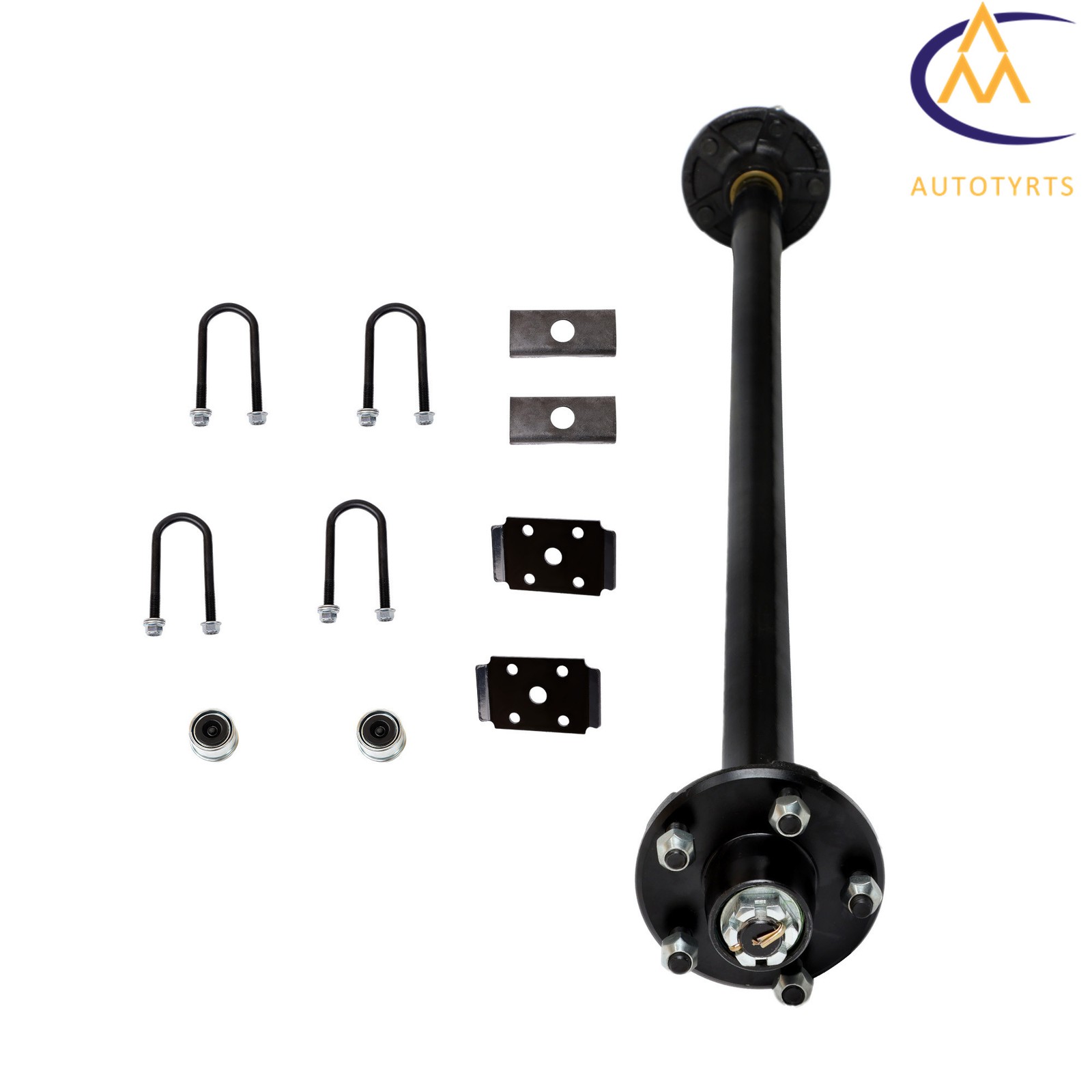Trailer Boat Axle w/ 5x4.5 Idler 44"/47.5"/52"/54"/57"/58" Hub Face For 2000lbs
