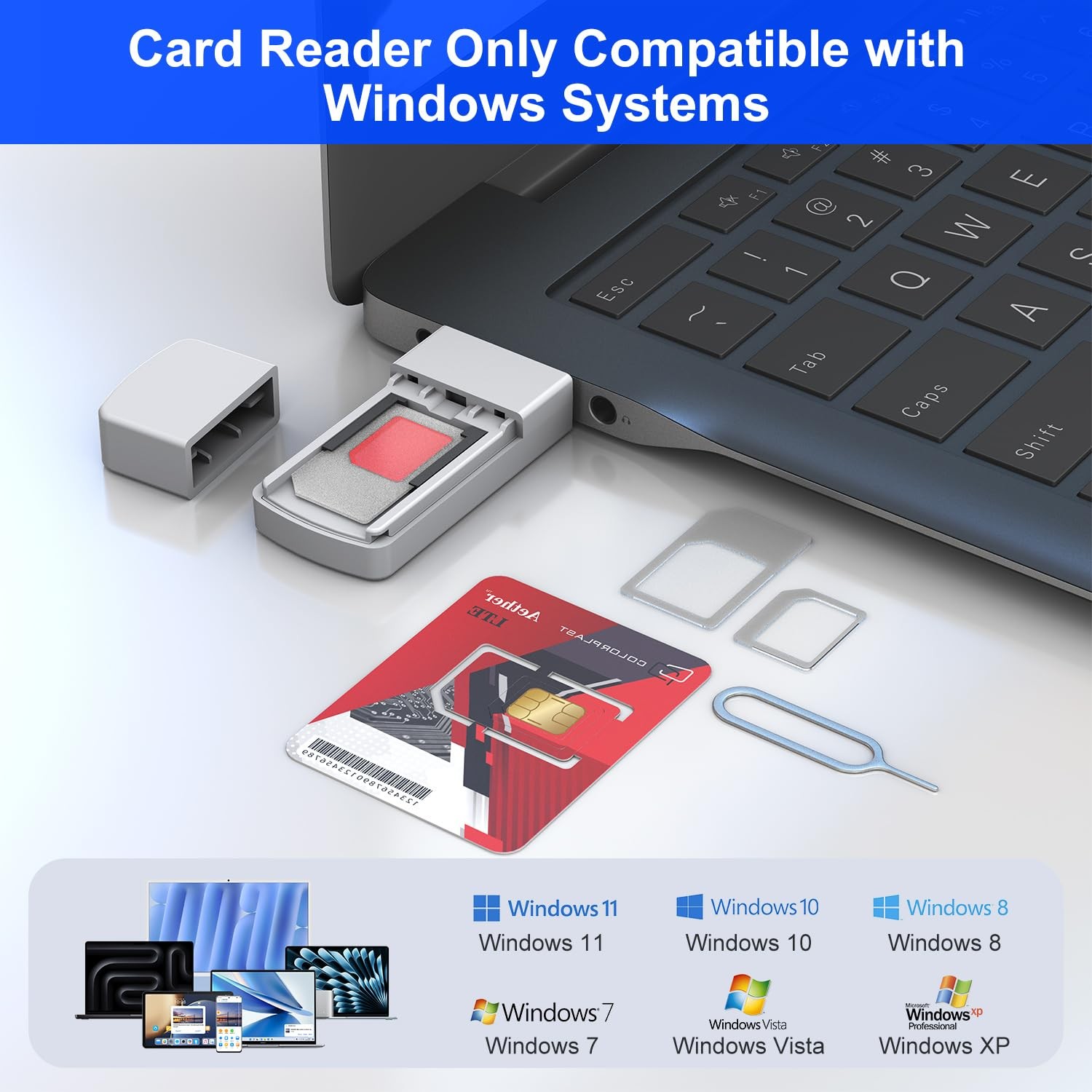SIM Card Adapter Reader - Sim Card Adapter Kit, Micro, Nano, Standard Sim Car...