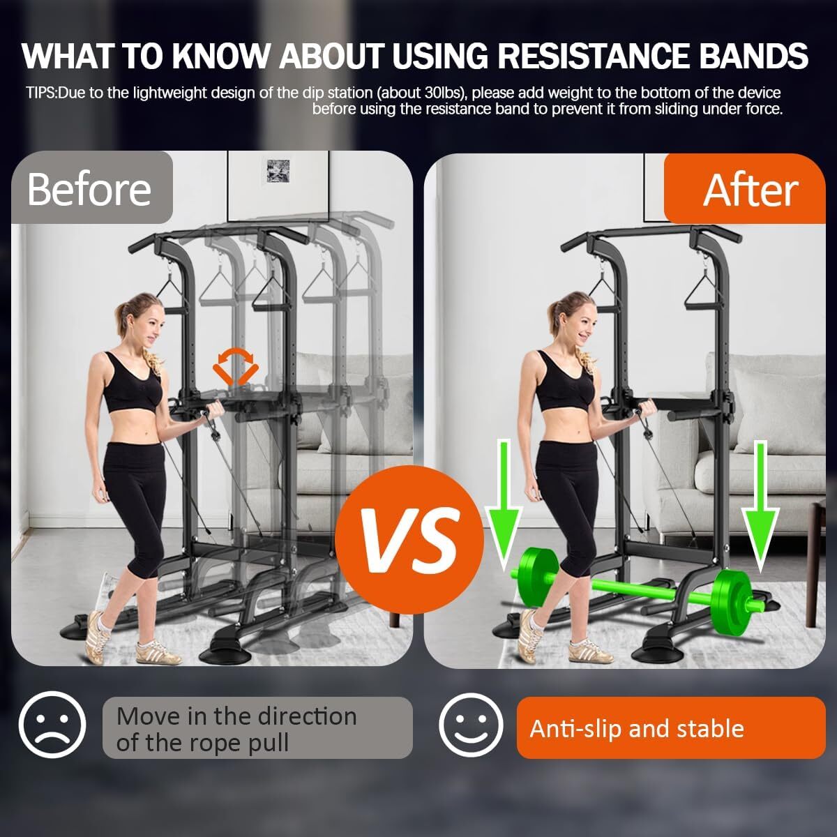 Power Tower Pull Up & Dip Station Multi-Function Home Strength Training Fitness
