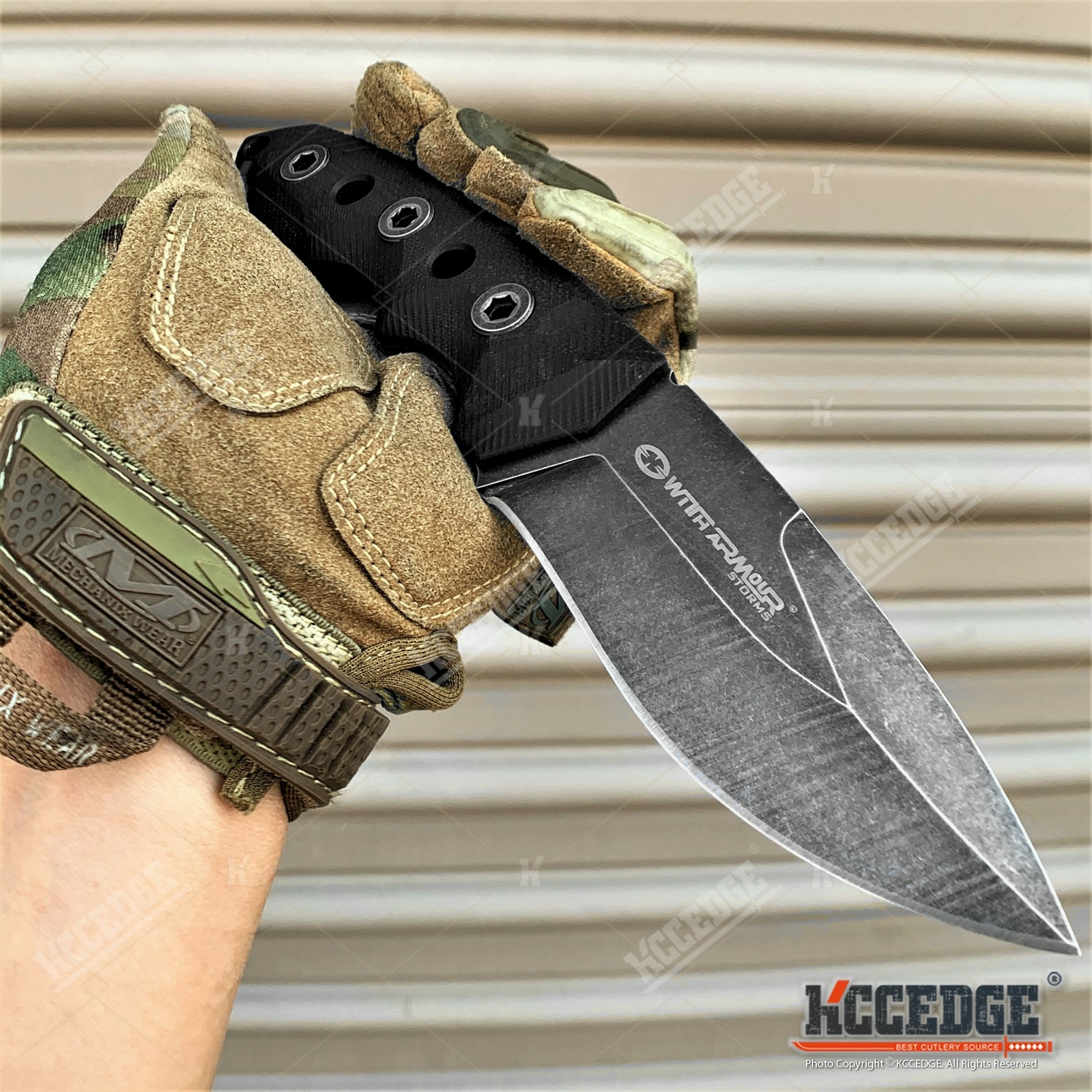 9" Full Tang Tactical Fixed Blade Knife 4mm THICK BLADE Black Stonewash Kydex