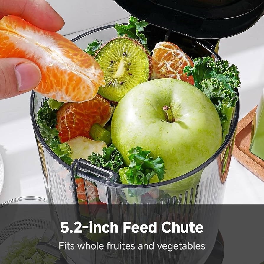 Cold press Juicer Machines with 5.2" Extra Self-Feeding