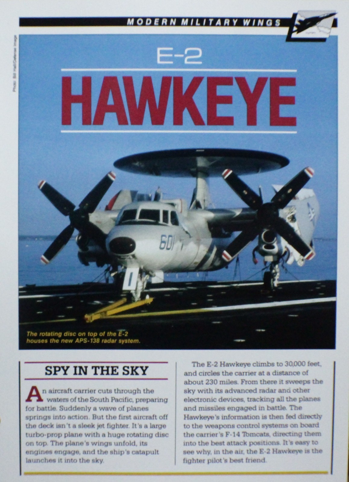 E-2 E 2 Hawkeye Picture Aircraft Pamphlet Info Sheet Wall Art Out of Print