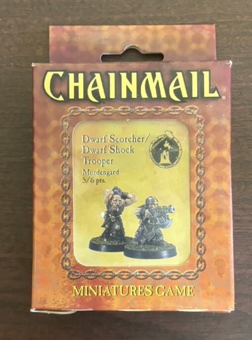WOTC Chainmail Mordengard Dwarf Scorcher Dwarf Shock Trooper Pack Mint Sealed