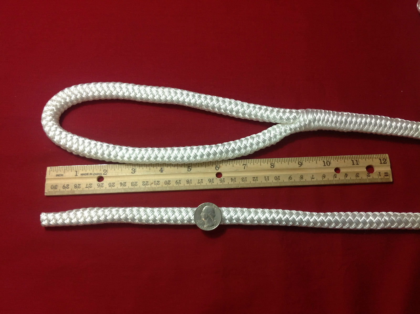 DOCK LINE 1/2" x 20' WHITE PREMIUM NYLON BRAIDED CORDCRAFT
