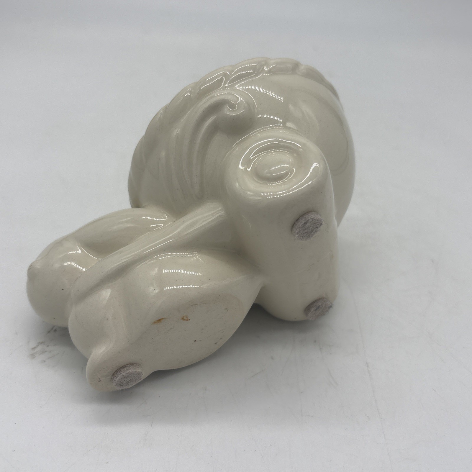 Easter Pottery Mid Century McCoy ? Unmarked Egg Basket Rabbit Planter