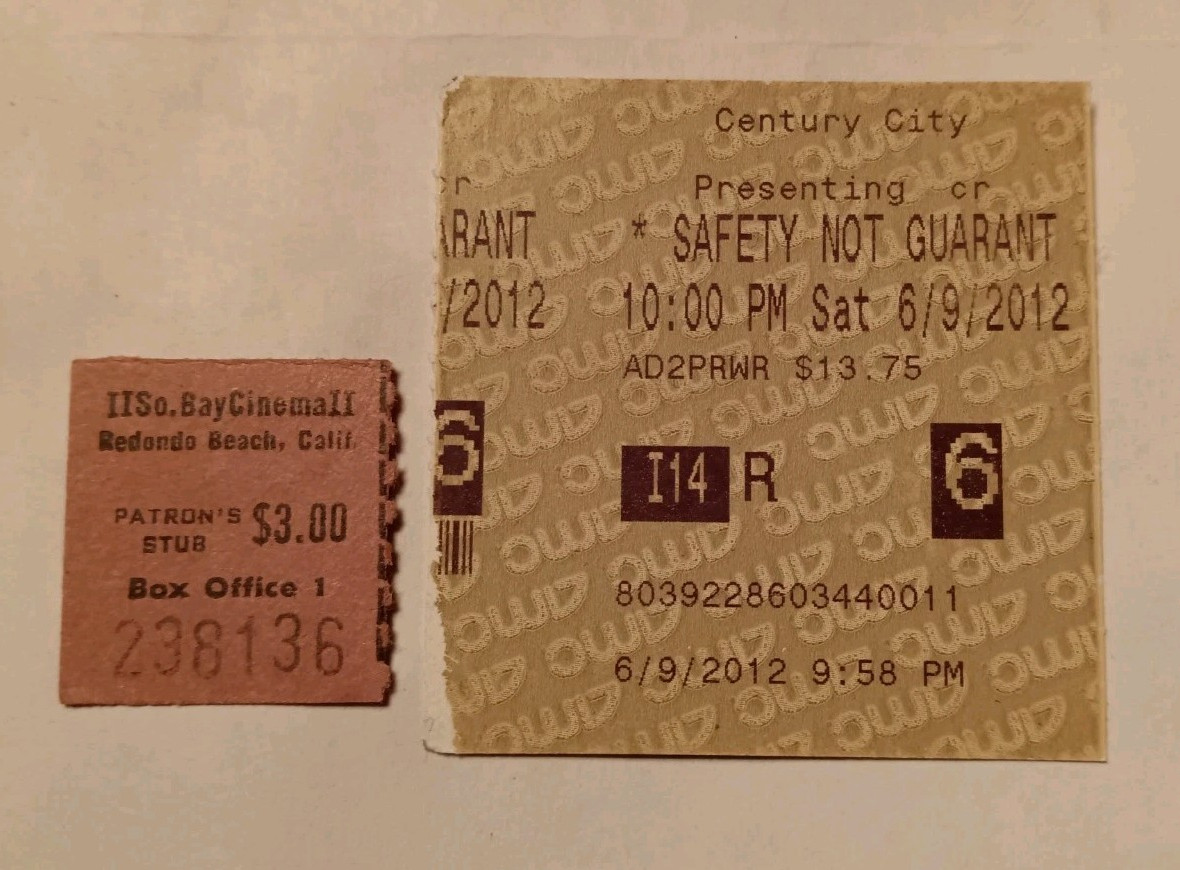 REDONDO BEACH CA CINEMA THEATER TICKET STUB PLUS AMC CENTURY CITY LOT 1980S 2012