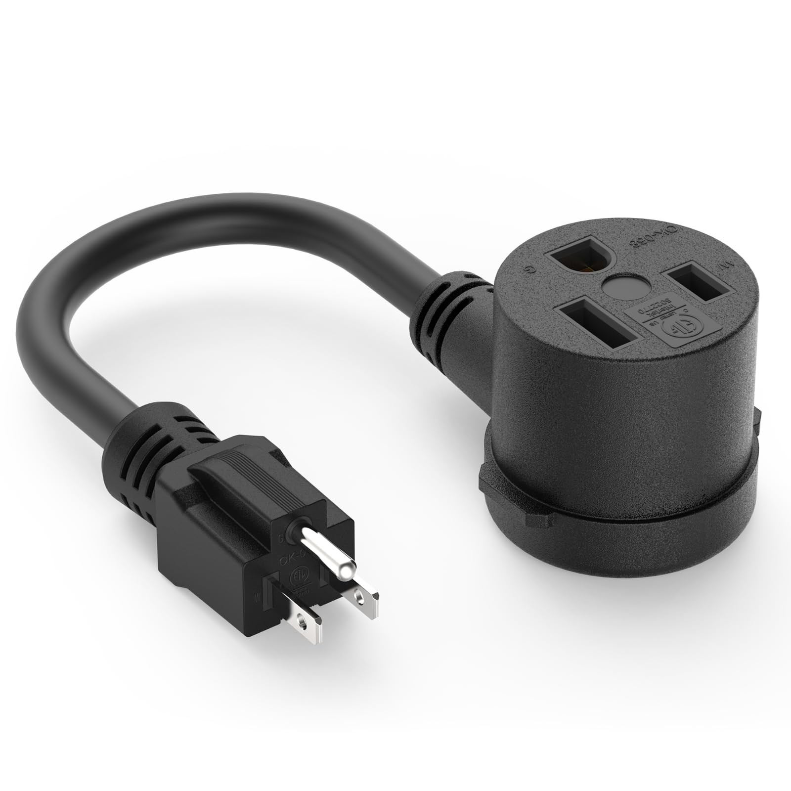 YESWELDER 12AWG Heavy-Duty Welder Adapter Cord, NEMA 5-15P Male to 1ft, Black