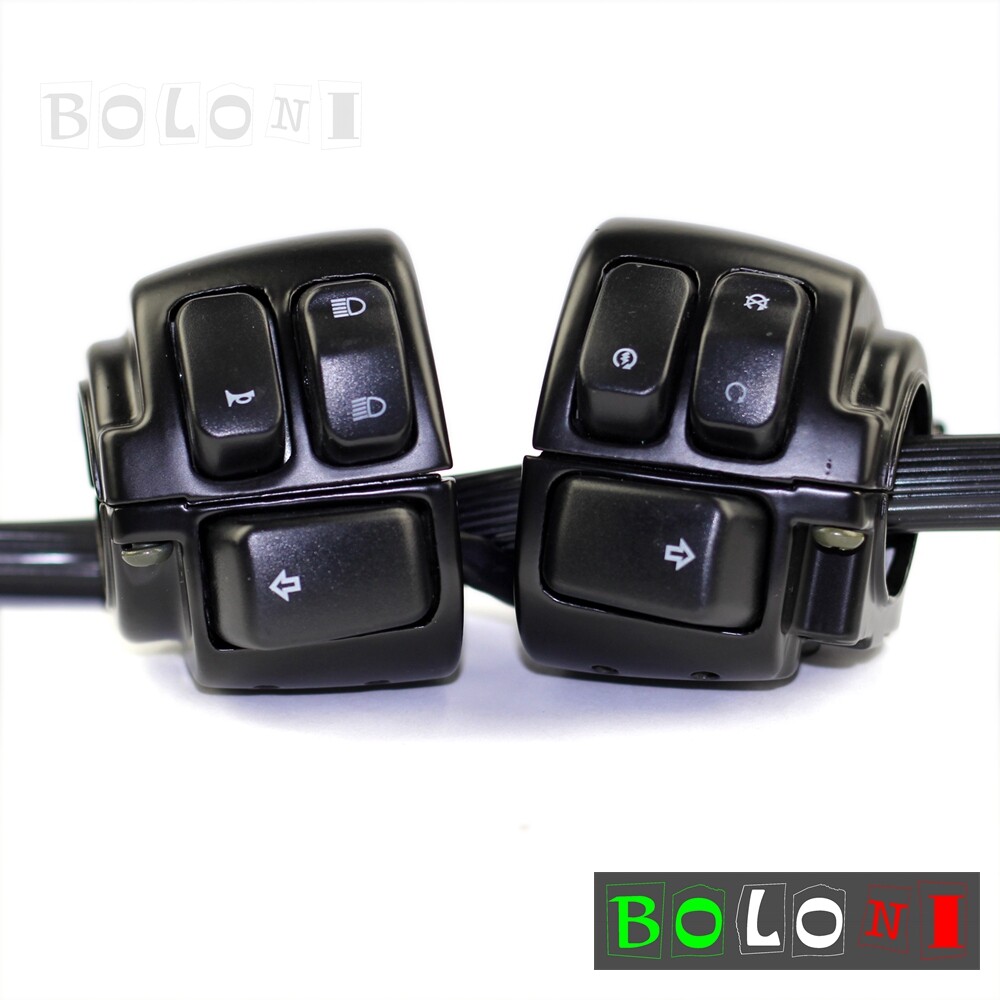Black Handlebar Control Switch For Harley 1" Bars Dyna Sportster Softail 1996-12